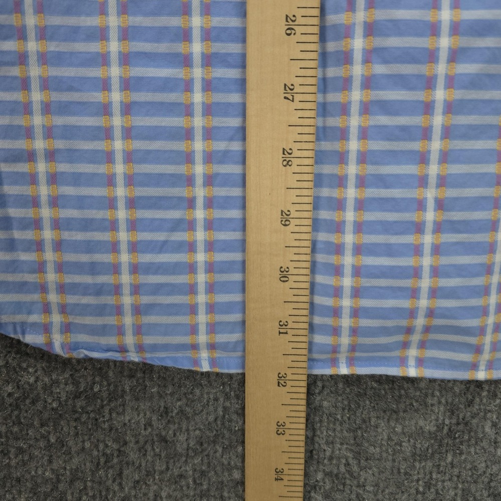 Robert Graham Shirt‎ Mens XL Blue Plaid Contrast Flip Cuff Casual Dress Preppy - Picture 8 of 10